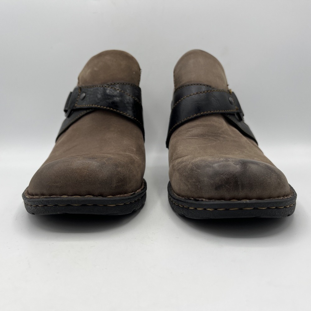 Born Leather Strappy Booties Womens US 8.5 M EU 40 Slip On Harness Chunky Heel - Picture 4 of 16